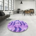 thumbnail image 4 of Ahgly Company Machine Washable Indoor Square Transitional Mauve Purple Area Rugs, 5' Square, 4 of 7