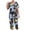Blue, variant on Womens Pjs Sets Soft Cotton Summer Pajamas Sets Capri Casual Loose Print Short Sleeve Sleepwear 2 Piece Outfits (Beige 3XL)