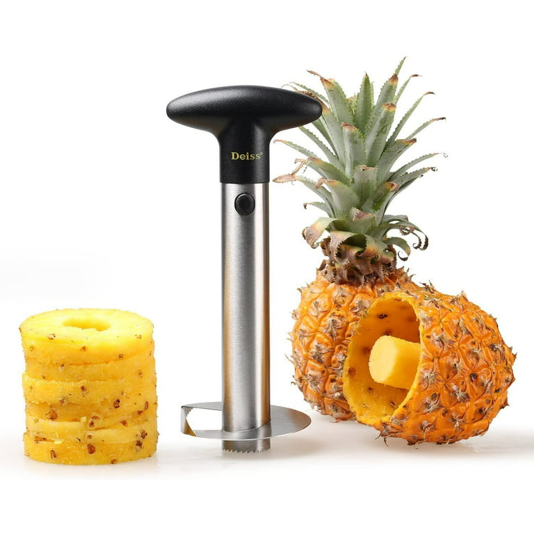Pineapple Corer — 2 in 1 Stainless Steel Pineapple Cutter & Corer - Makes  Perfect Pineapple Rings and Pineapple Cubes Without a Mess - Dishwasher Safe  