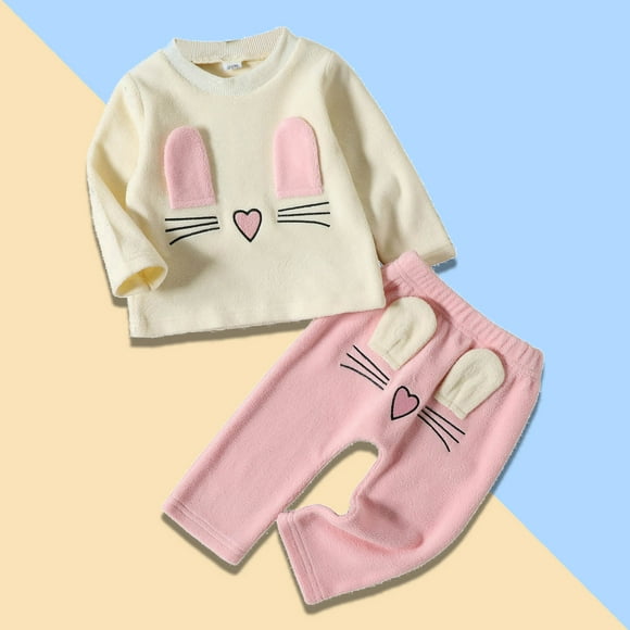 Toddler Easter Outfit Boy Easter Bunny Embroidered Long Sleeve Sweatshirt Pants Set Easter Baby Bodysuit Newborn 6-9 Months