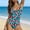 004 Light Blue, variant on One Piece Swimsuit Women Modest Bathing Suits for Women Full Coverage Floral Print Swimwear for Beach Vacation