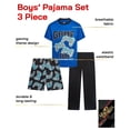 thumbnail image 2 of Quad Seven Boys Pajama Set Breathable Graphic Sleep Shirt, Pajama Pants & Lounge Shorts 3 Piece, 2 of 7
