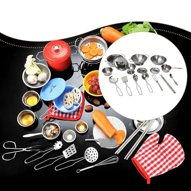 Juego de cocina, juego de simulación de utensilios de cocina, juguete de aprendizaje, coordinación mano-ojo, ollas y sartenes, juguetes, utensilios de