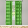 thumbnail image 2 of Ambesonne Irish 4-Panel Curtains, Retro Green Checkered, 56"x63", Green Lime Green, 2 of 4