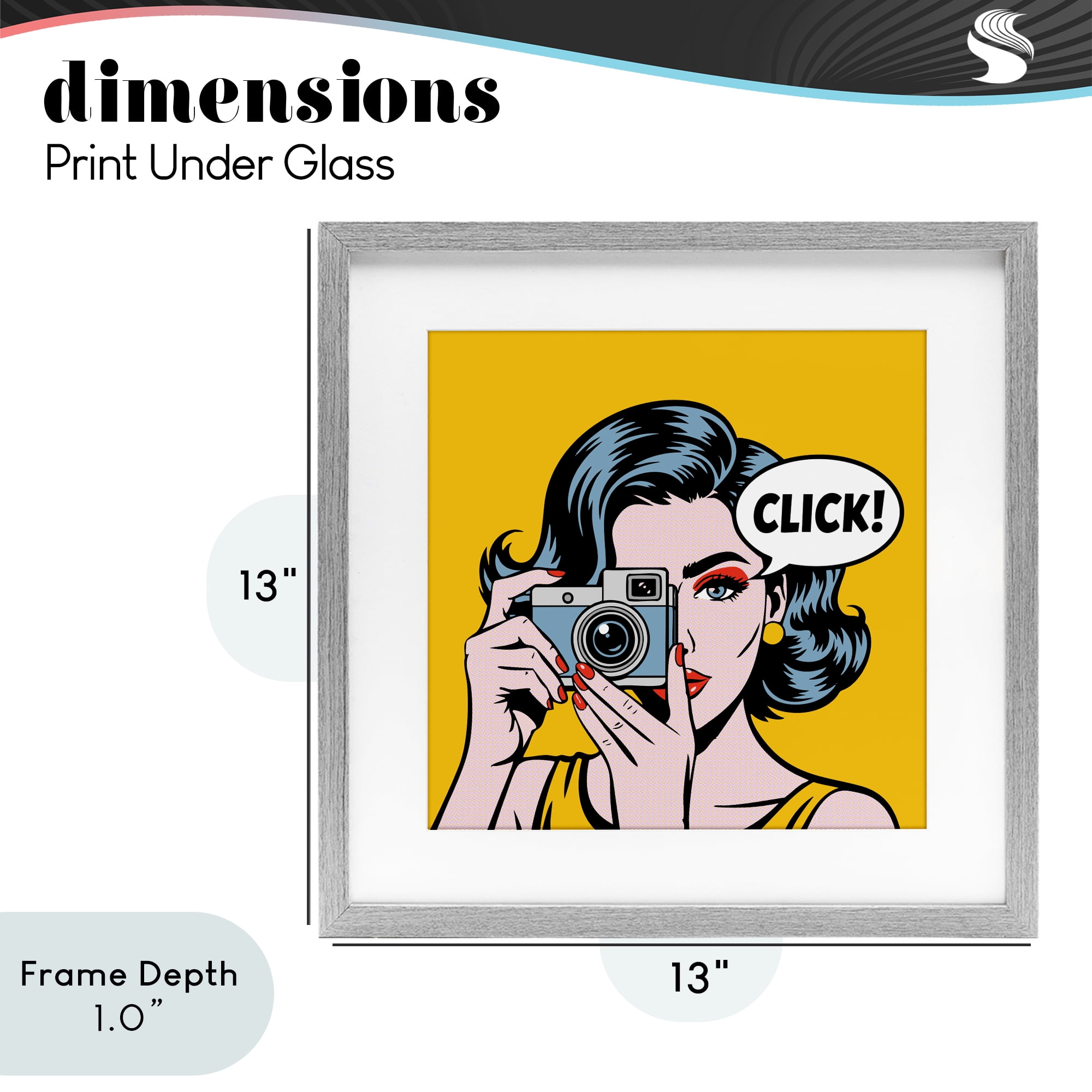 Stupell Industries Click Retro Photographer Gray Framed Print Under Glass, design by Andreas Magnusson