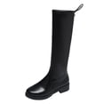 thumbnail image 2 of Wefuesd Flat Color Boots Solid The Boots Knee Over Fashion Women's High Women's Boots, Knee High Boots, Winter Boots For Women, Black 38, 2 of 4