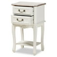 thumbnail image 2 of Amalie Antique French Country Cottage Two-Tone White and Oak Finished 2-Drawer Wood Nightstand, 2 of 5