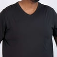 thumbnail image 3 of Real Essentials 3 Pack: Mens Big & Tall V-Neck Short-Sleeve Tech Stretch Dry-Fit T-Shirt (3X Tall-5X Tall), 3 of 6