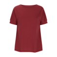 thumbnail image 4 of Women,Short Sleeve Crewneck Spring Summer Loose Casual Pullover Tops Solid Color Soft Tops,Womens Summer Tops 2025 Short Sleeve Ribbed T-Shirts Business Blouse, 4 of 7