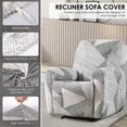 thumbnail image 4 of Dznils Printed Recliner Chair Cover Polyester Stretch Recliner Sofa Slipcover, Black Gray Stripe, 4 of 11