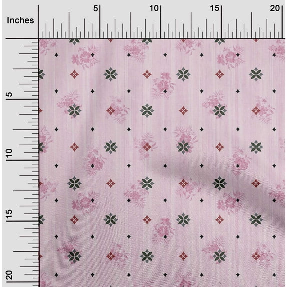 oneOone Cotton Jersey Rose Pink Fabric Floral & Texture Fabric For Sewing Printed Craft Fabric By The Yard 58 Inch Wide