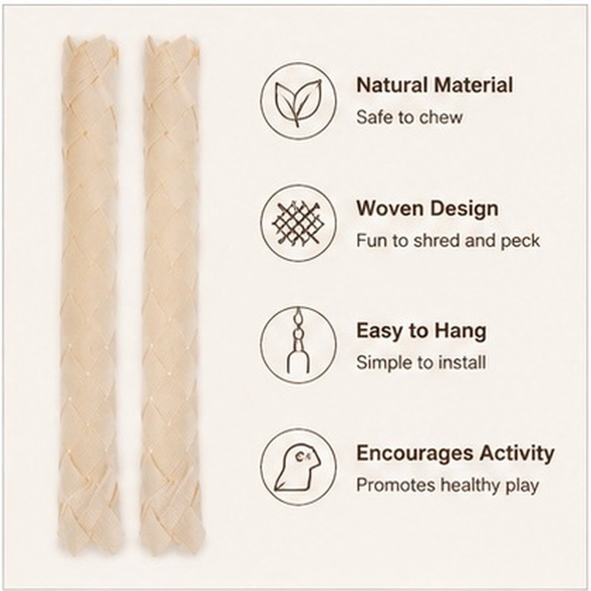 CTIRCHIU 24pcs Cockatiel Hanging Wooden Chewing with Rope Double Layer