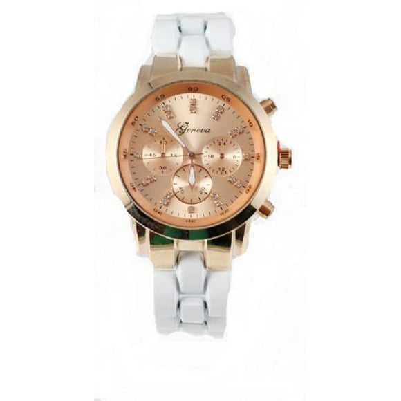 Geneva Women's Fashion Chrono Metal Watch