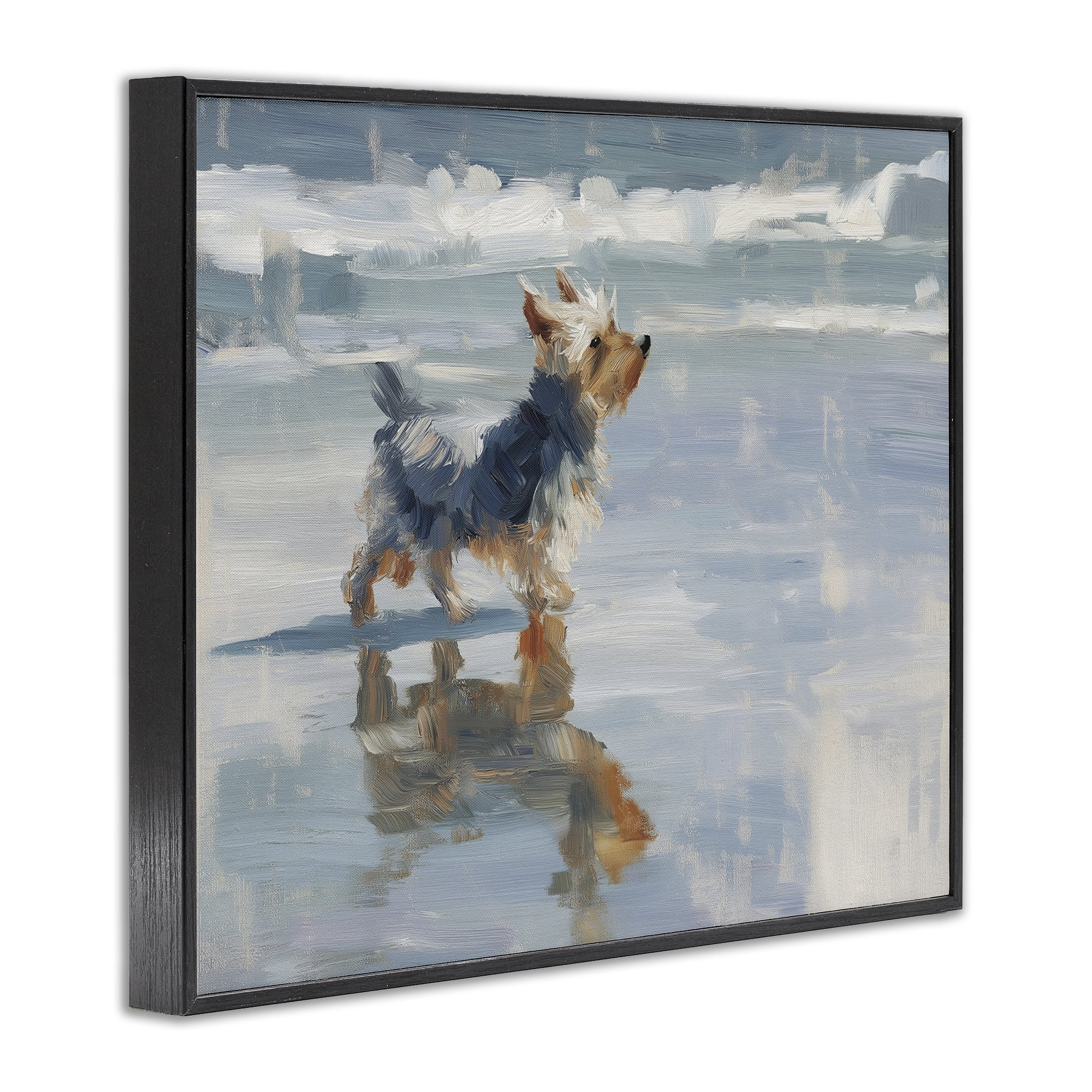 Stupell Industries Yorkie's Quiet Moment Black Framed Giclee Art, design by Svetlana Aleynikova
