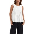 thumbnail image 2 of ATHLECHIC Womens Summer Peplum Tops Babydoll Tank Top Sleeveless Loose Fit Crewneck Casual Flowy Shirts S White, 2 of 5