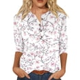 thumbnail image 2 of Wovix Women's Long Sleeve Solid Henley T Shirts Button Down Slim Fit Tops Scoop Neck Ribbed Knit Tops Work Daily Pink XXL, 2 of 4