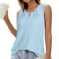 thumbnail image 5 of Delayuji Womens Tank Tops Loose Fit Casual Sleeveless Tops Keyhole Neck Trendy Summer Tops Flowy Clothes Outfits 2025 Blue Xxl Polyester Spring Tops for Women, 5 of 6