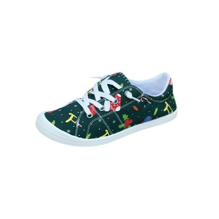 

Ritualay Woman Nonslip Sneakers Breathable Lace Up Holidays Party Low Top Casual Comfort Shoe Christmas Socks 5