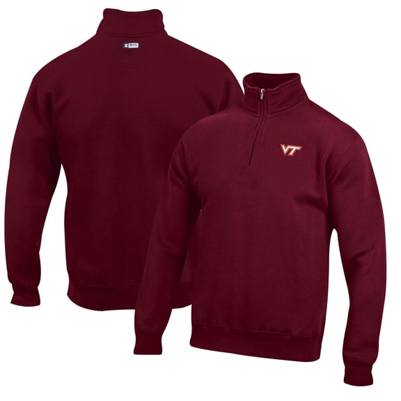 Men's Maroon Virginia Tech Hokies Big Cotton Quarter-Zip Pullover Sweatshirt