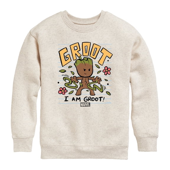 Guardians Of The Galaxy - Scribble Groot - Youth Boys Crew Fleece Sweatshirt