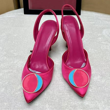 

eczipvz Shoes for Women High Heels for Women Women s Pointed Toe High Heels Ankle Strap Bowtie Back Dress Sandals Hot Pink