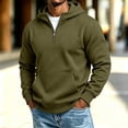 thumbnail image 2 of Men's Half Zip Hoodie,Long Sleeve Casual Solid Sweatshirt with Kangaroo Pocket for Everyday Casual Outfits, 2 of 6
