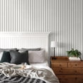 thumbnail image 2 of Fine Decor Millard White Wood Slats Wallpaper, 2 of 5