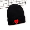 thumbnail image 2 of ZQUUVOU Heart Beanie Hat for Men Women Embroidery Slouchy Knit Beanie Hat Fall Winter Warm Lightweight Hat Skull Cap Black B, 2 of 4