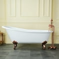 thumbnail image 3 of Aqua Eden VCTND5731B5 57" Cast Iron Oval Single Slipper Clawfoot Tub (No Faucet Drillings), White/Oil Rubbed Bronze, 3 of 8