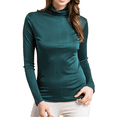 thumbnail image 3 of Turtleneck Mulberry Silk Thermal Shirts for Women Long Sleeve Tops Lightweight Base Layer Shirt, 3 of 6