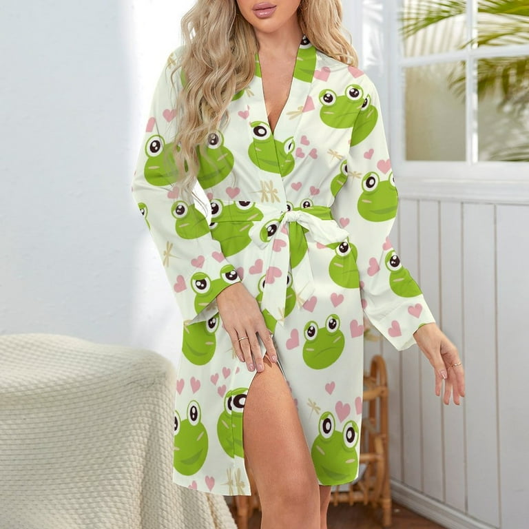 green dressing gown women's Indian Cotton Kimono Robe