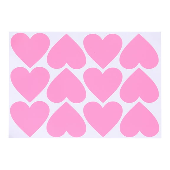 Uxcell 48 Pcs Glow in the Dark Heart Decals Decor, Pink Luminous Adhesive Wall Stickers, 3D Glowing Stickers for Ceiling Bedroom Bedding Room Decoration