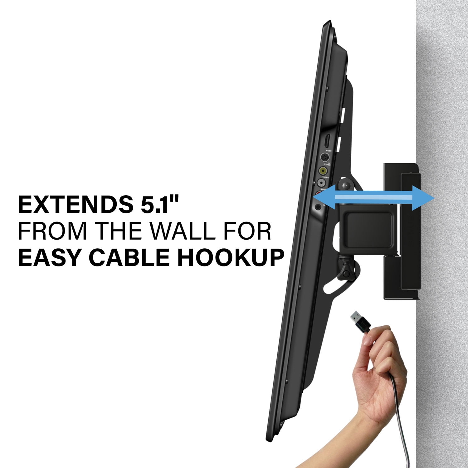 SANUS Accents Fixed TV Wall Mount for 42"–85" TVs, Low-Profile, Durable Steel, Black (ALL2-B3)