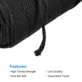 thumbnail image 3 of Uxcell Cotton Rope Twisted Braided Rope Cord, Black 100m/109 Yard 2mm Dia for Wall Hanging, Plant Hanger, 3 of 5