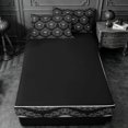 thumbnail image 4 of meiyoeat Edgy Skull Zipper Full Size Comforter Sets with Fitted Sheet and 2 Pillowcases,Intricate Damask Zipper Bedding Set For Adults,Gray Black,Black Reversible,4-Piece, 4 of 7