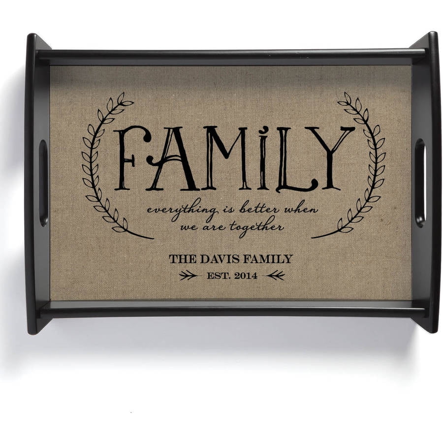 Personalized Our Family Serving Tray, Beige