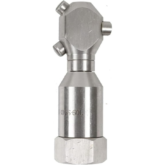Rotating Nozzle for Pressure Washer: 1/2"" Threaded Stainless Steel 360°Spray Cleaning Washing Nozzles, Tank Washing Drain Sewer Jetter Nozzle With 3 Jet Head - 30L/min