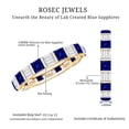 thumbnail image 6 of Rosec Jewels Certified Lab Grown Blue Sapphire Eternity Ring Band with Moissanite - Ready to Gift for 5th Anniversary, 10K Yellow Gold, US 13.00, 6 of 7