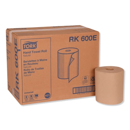Tork Universal Hardwound Roll Towel, 7.88" x 600 ft, Natural, 12/Carton -TRKRK600E