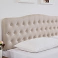 thumbnail image 5 of Miekor Upholstered Queen Headboard, Button Diamond Tufted Headboard with Adjustable Height and Solid Wood Leg, Linen Fabric Padded Headboard for Queen Size Bed, Mordern Head Board, Beige B5A0383, 5 of 5