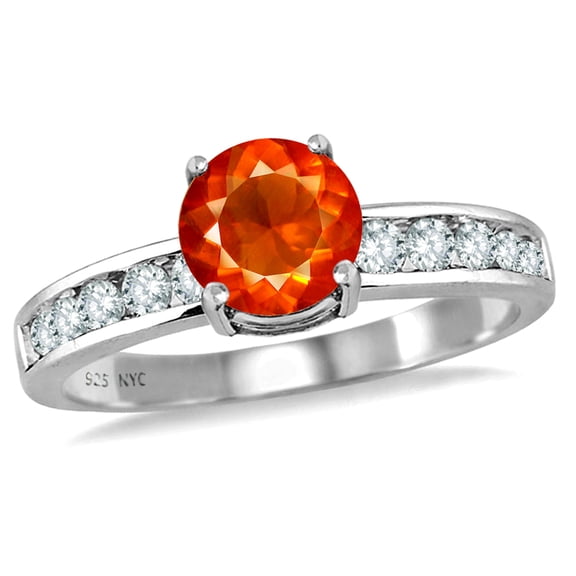 Star K� Round 7mm Simulated Mexican Fire Opal Ring