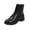 Black, variant on EKVAHL Women's Orthopedic Boots, Non‑Slip Faux Leather Lug Sole Booties, Round Toe Casual Walking Boots For Daily Street Black