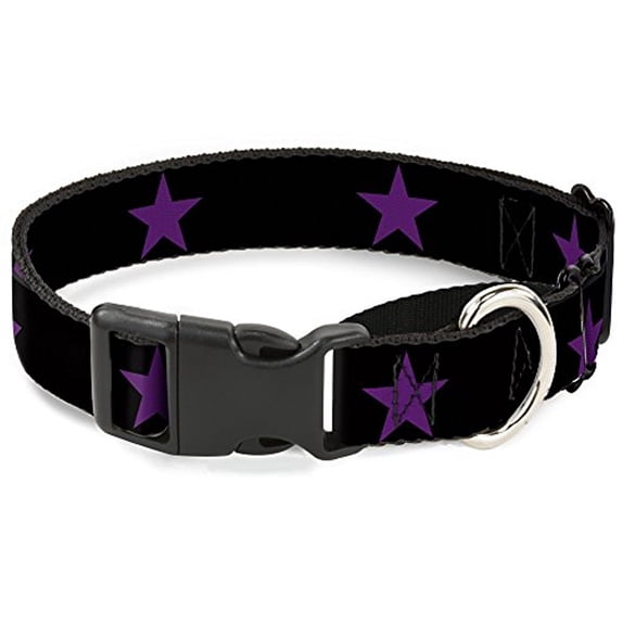 Buckle-Down Star Black Purple Martingale Dog Collar