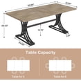 thumbnail image 2 of Tribesigns Modern Dining Table for 4 people, 63-Inch Rectangular Kitchen Table with Heavy-Duty Trestle Leg, Grey+Black（Chair Not Included）, 2 of 7
