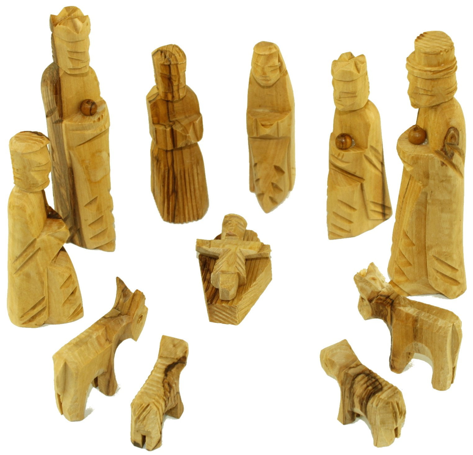 Olive Wood Children S Nativity Set 12 Pieces Set Walmart Com