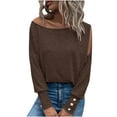 thumbnail image 1 of Hauts pour Femmes 2023 T-shirt Décontracté à Manches Raglan Col Rond Automne Hiver pour Femmes en Liquidation, 1 of 7
