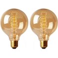thumbnail image 1 of Bombillas de filamento vintage Edison CTKcom Globo redondo (paquete de 2) - Bombilla incandescente antigua G95 E27 equivalente a 40 W Lámparas de luz blanca cálida, tungsteno espiral, para, 1 of 5