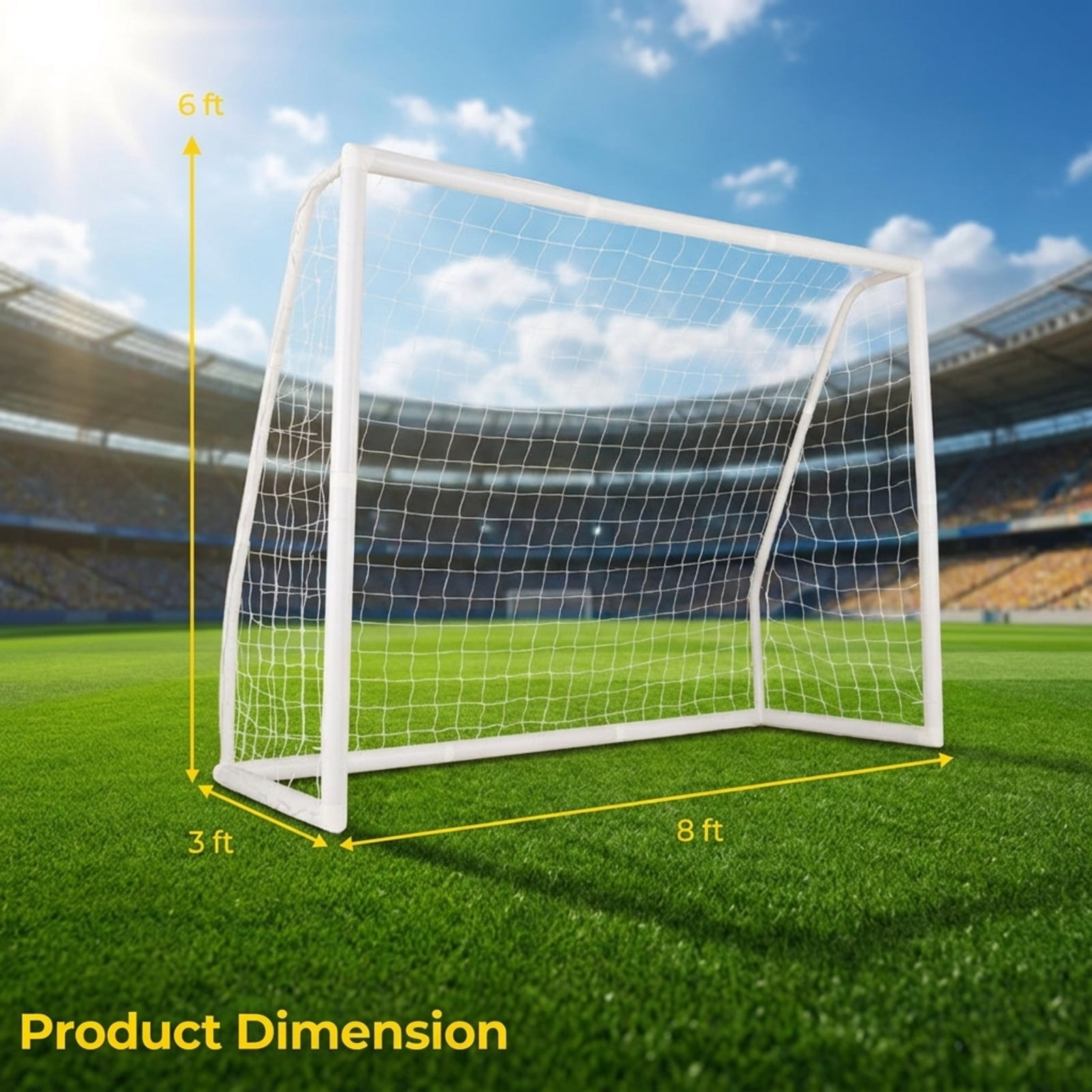 Airfind Backyard Soccer Goal with Ground Anchors and Practice Cones and Stable All-Weather Frame for Kids Youth Outdoor Training and Portable Soccer Practice, White
