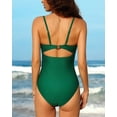 thumbnail image 5 of Women's Scallop Trim One Piece Swimsuit Sexy Cutout Bathing Suit Tummy Control Slim Monkini, 5 of 5