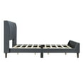 Sophisticated Gray Velvet Full Size Upholstered Platform Bed Tufted